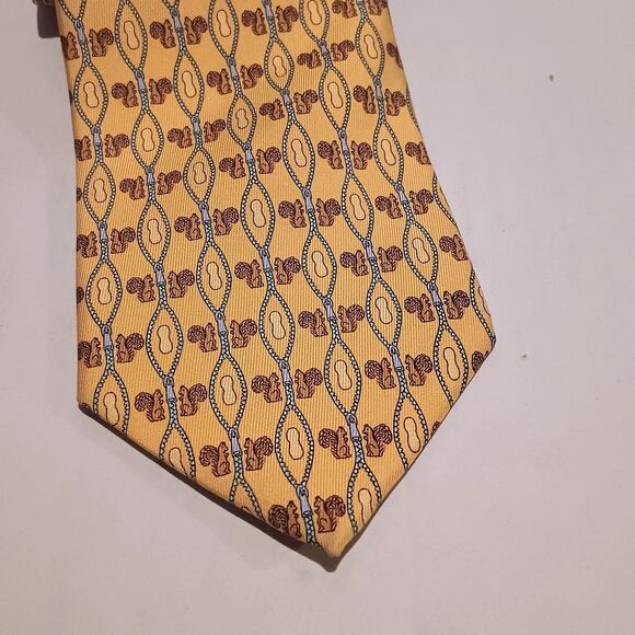Peter Blair Silk Novelty Neck Tie-Squirrels & Peanuts Print-Standard Width - Picture 2 of 6